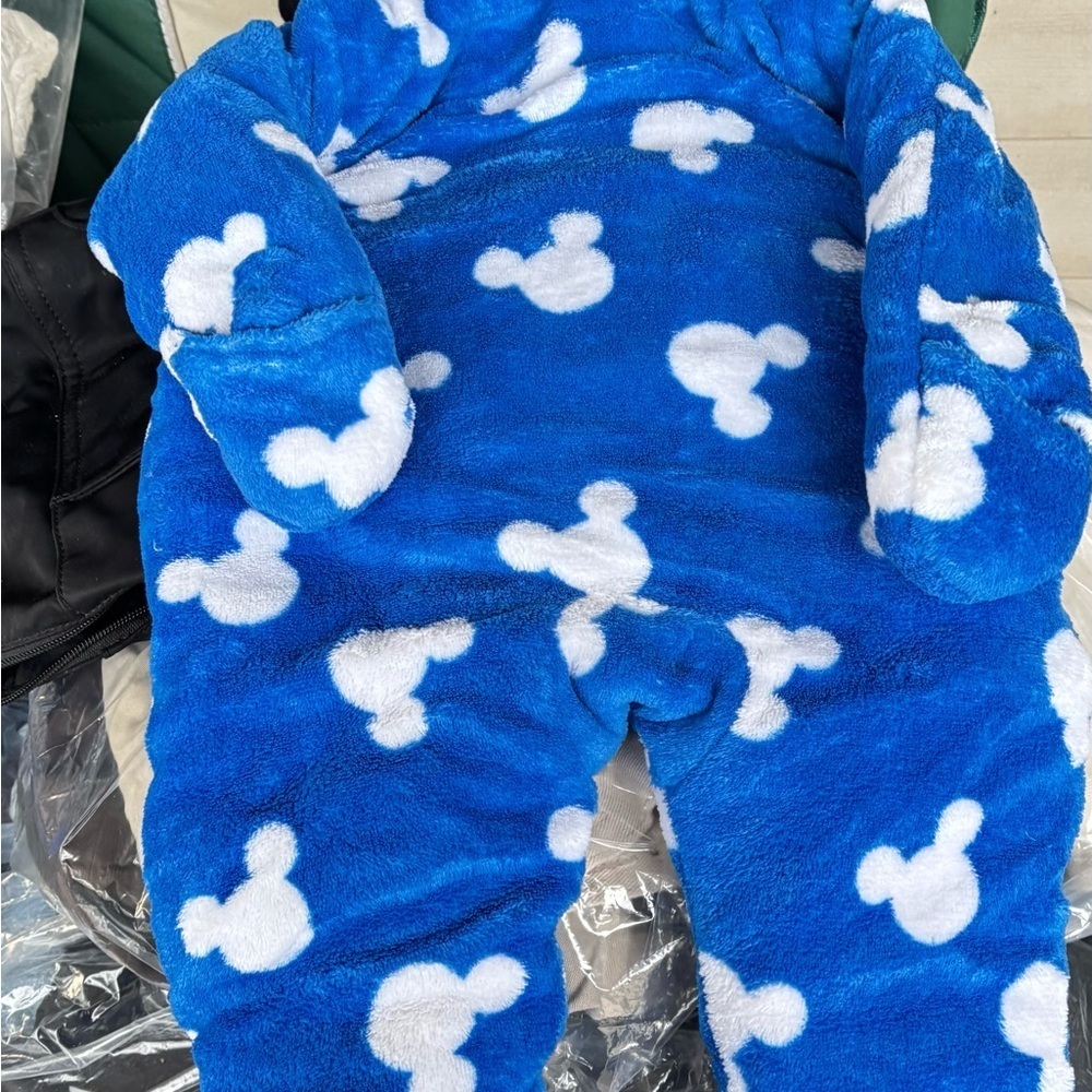 Disney Mickey Mouse Blue and White Kids Footie - Picture 8 of 12